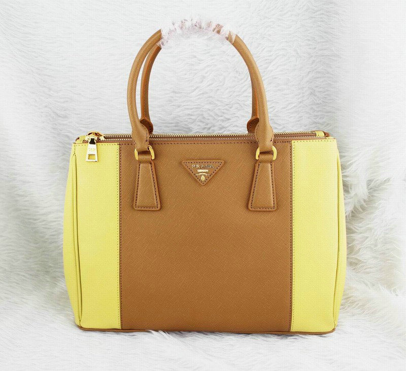 2014 Prada saffiano calfskin 33cm tote BN2274 yellow